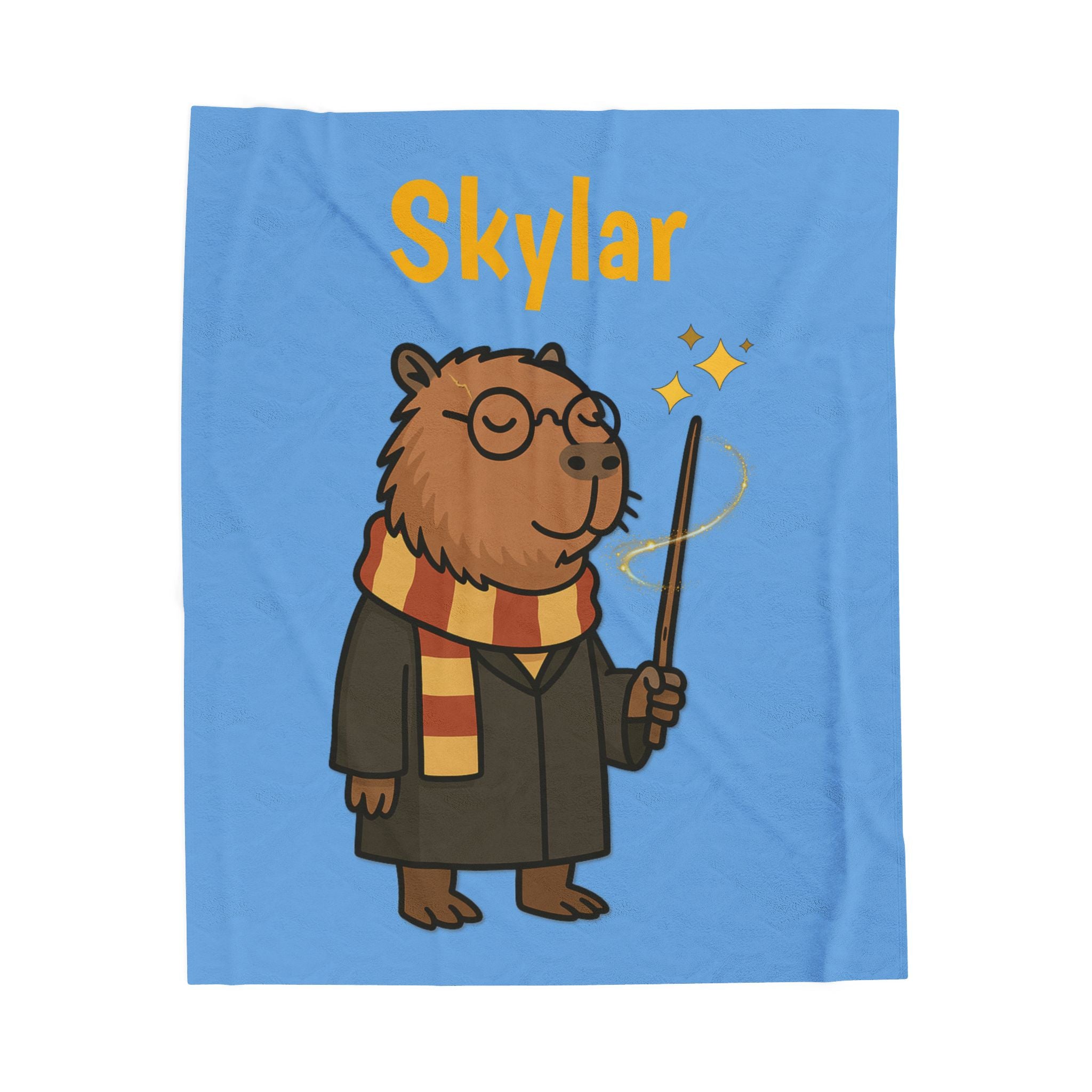 Hairy Potter Personalized Blanket | Custom Name Wizard Capybara Blanket