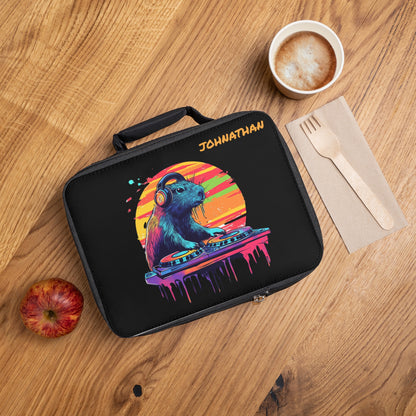 Personalized DJ Capybara Lunchbox Insulated Lunch Tote