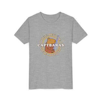 Comic Star Paws Shirt – These Aren’t the Capybaras You’re Looking For – Minimalist Capybara Tee – Geeky Gift for Kids – Chill Sci-Fi Unisex Youth Tee