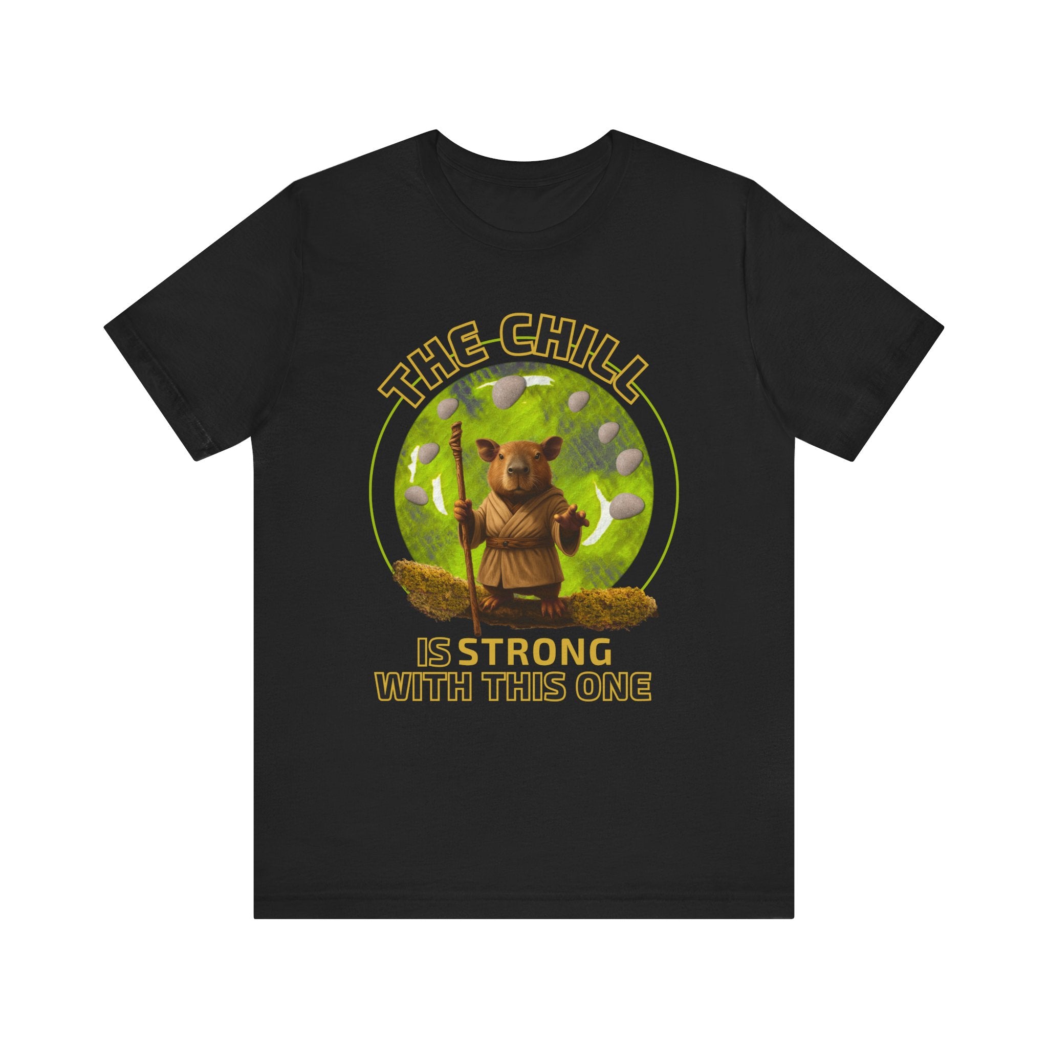 Star Wars Yoda Shirt – Funny Chill Capybara Tee – The Chill Is Strong With This One – Parody T-Shirt for Men Women – Nerdy Gift Idea Unisex Tee
