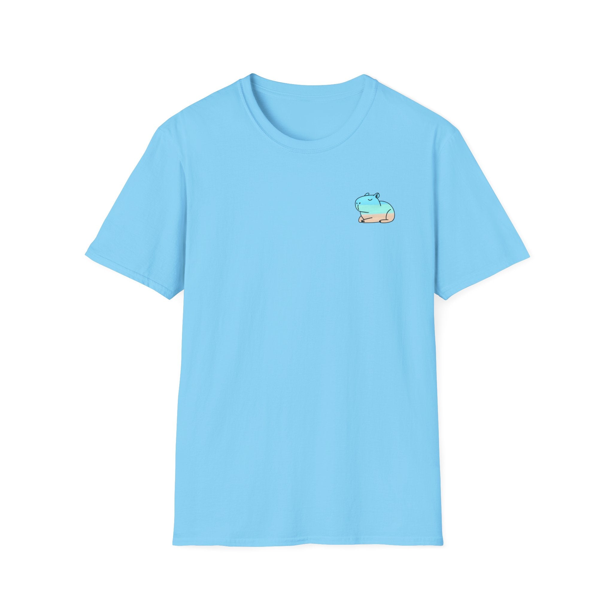 Capy Life Coastal Capybara Tee – Hand-Painted Beach Softstyle Tee
