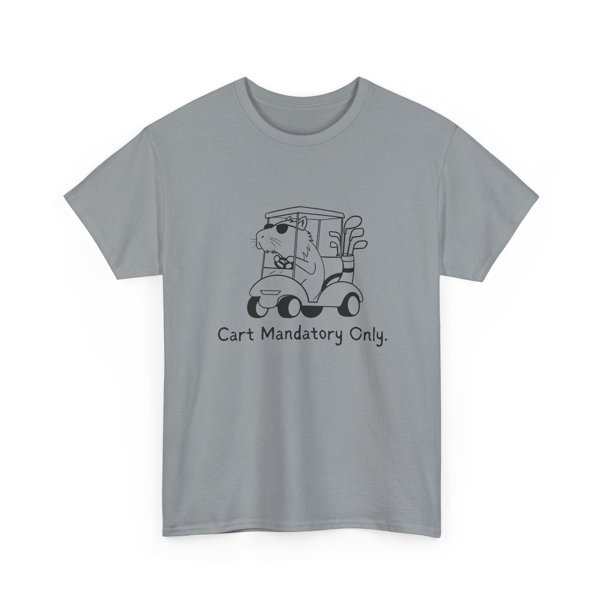 Funny Golf Shirt "Cart Path Mandatory" Capybara Golf Heavy Tee
