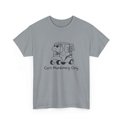 Funny Golf Shirt "Cart Path Mandatory" Capybara Golf Heavy Tee