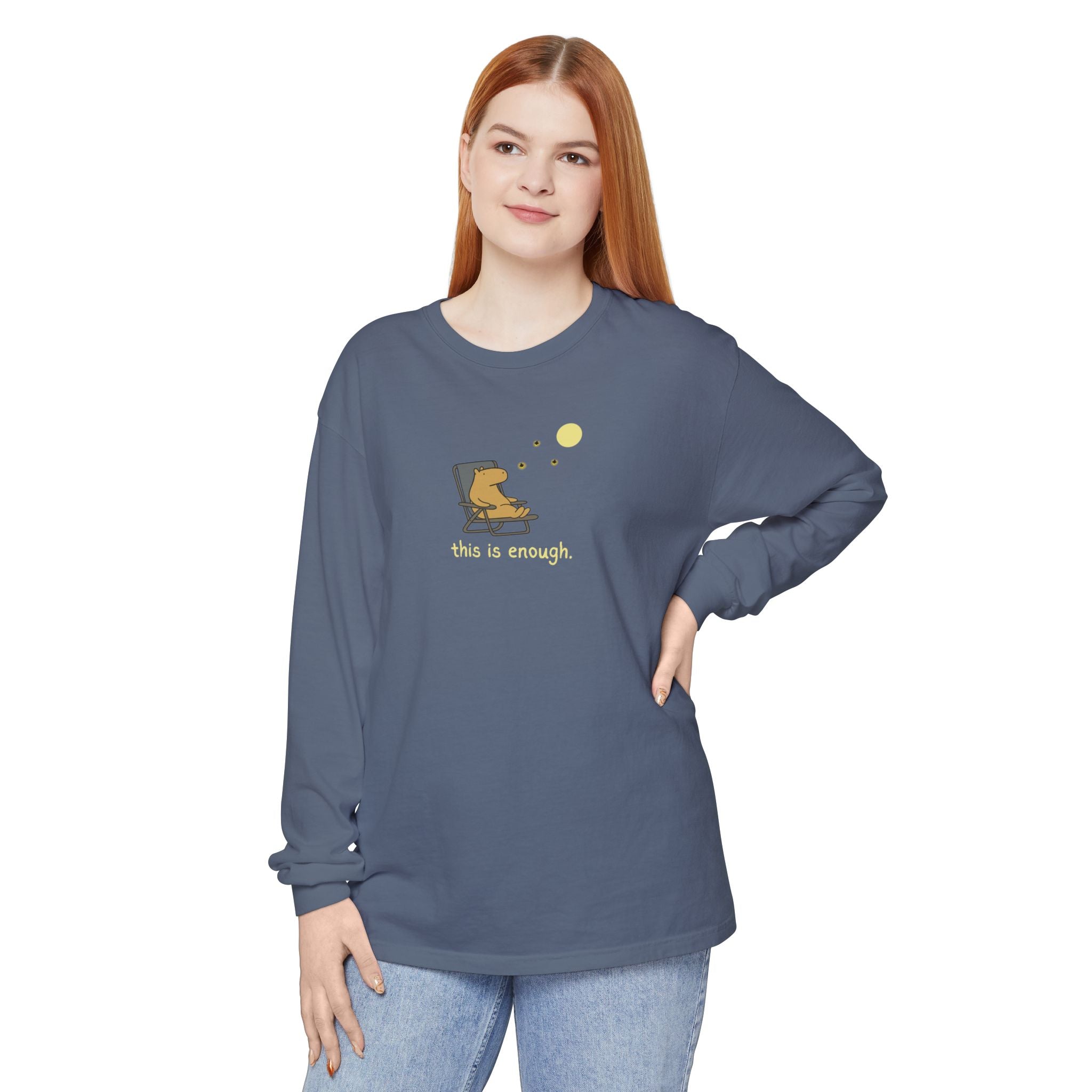 This is Enough Moonlight Capybara Long Sleeve Tee