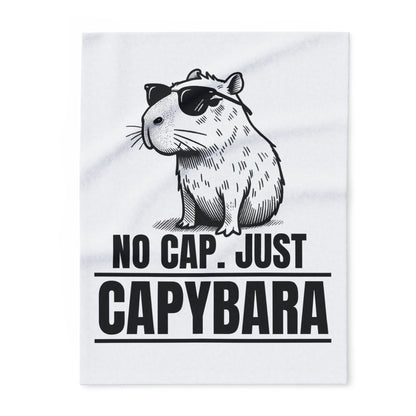 No Cap, Just Capybara Fleece Throw,