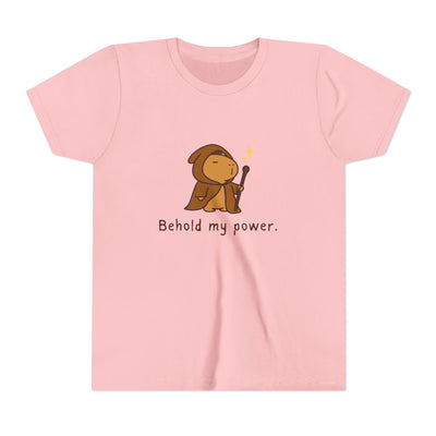 Behold My Power Kids T-Shirt – Funny Wizard Capybara Shirt for Kids