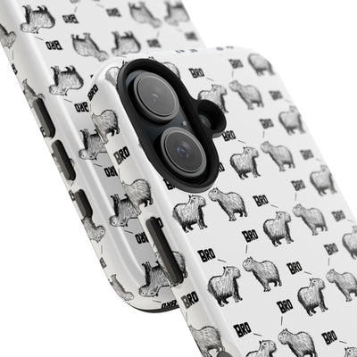 “Bro, Bro" Patterned Funny Capybara Phone Case