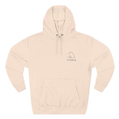 "I'll Catch Up" - Embroidered Funny Capybara Premium Hoodie