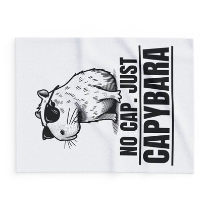 No Cap, Just Capybara Fleece Throw,