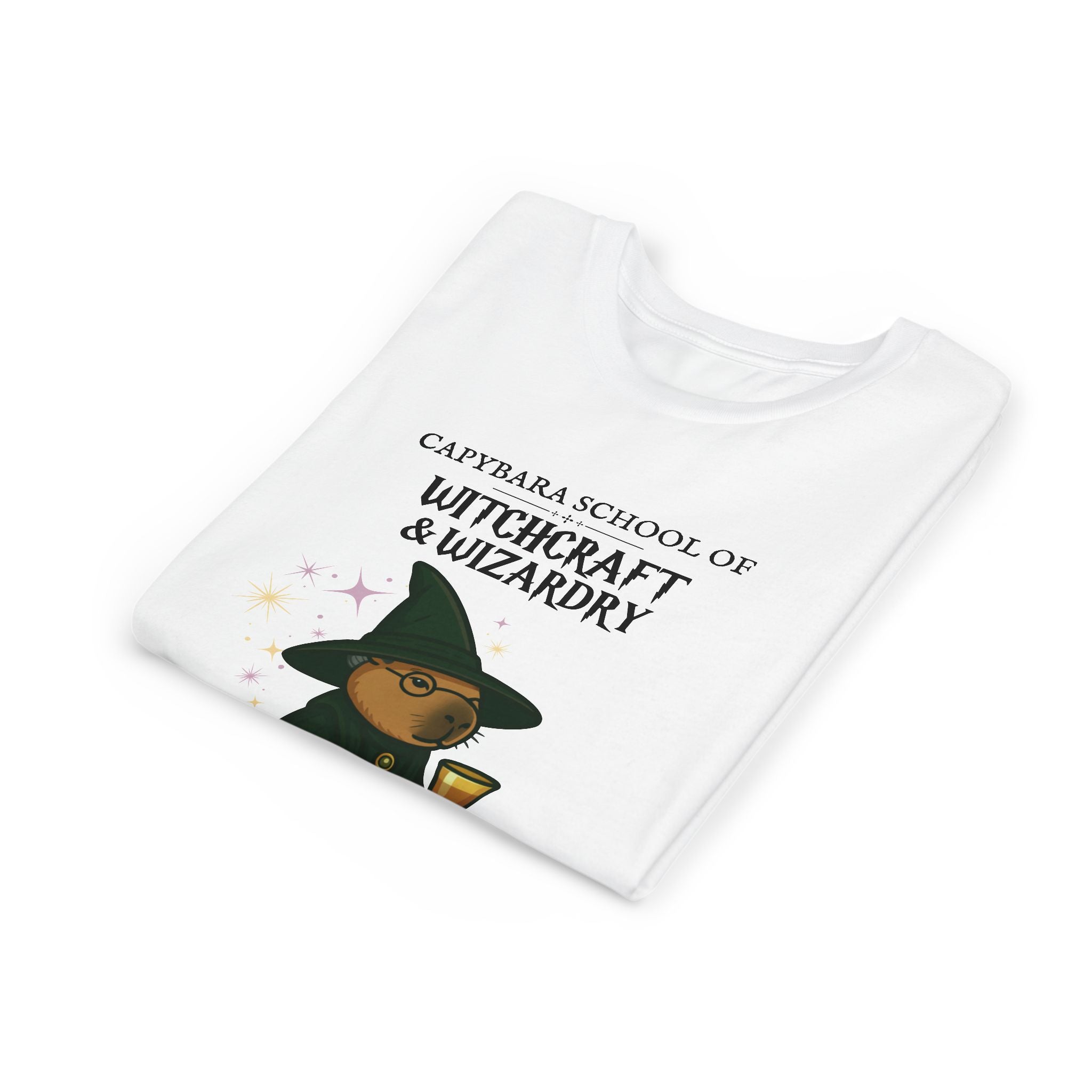 Whimsical Youth Tee - Capybara Professor McGonagall Shirt, Capybara School of Witchcraft & Wizardry, Funny Harry Potter Parody | Magical Fandom Gift |  Unisex Tee