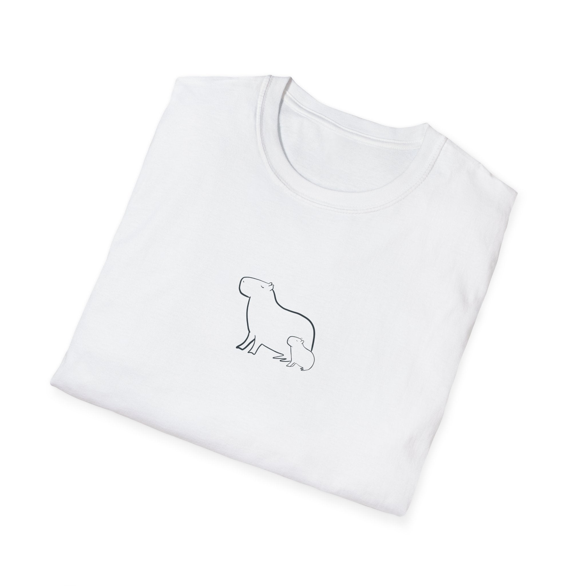Minimalist Capybara Shirt – Mom & Baby Walk Tee