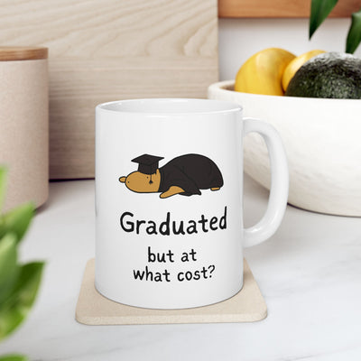 "Graduated, but at what cost?” Capybara Graduation Coffee Mug