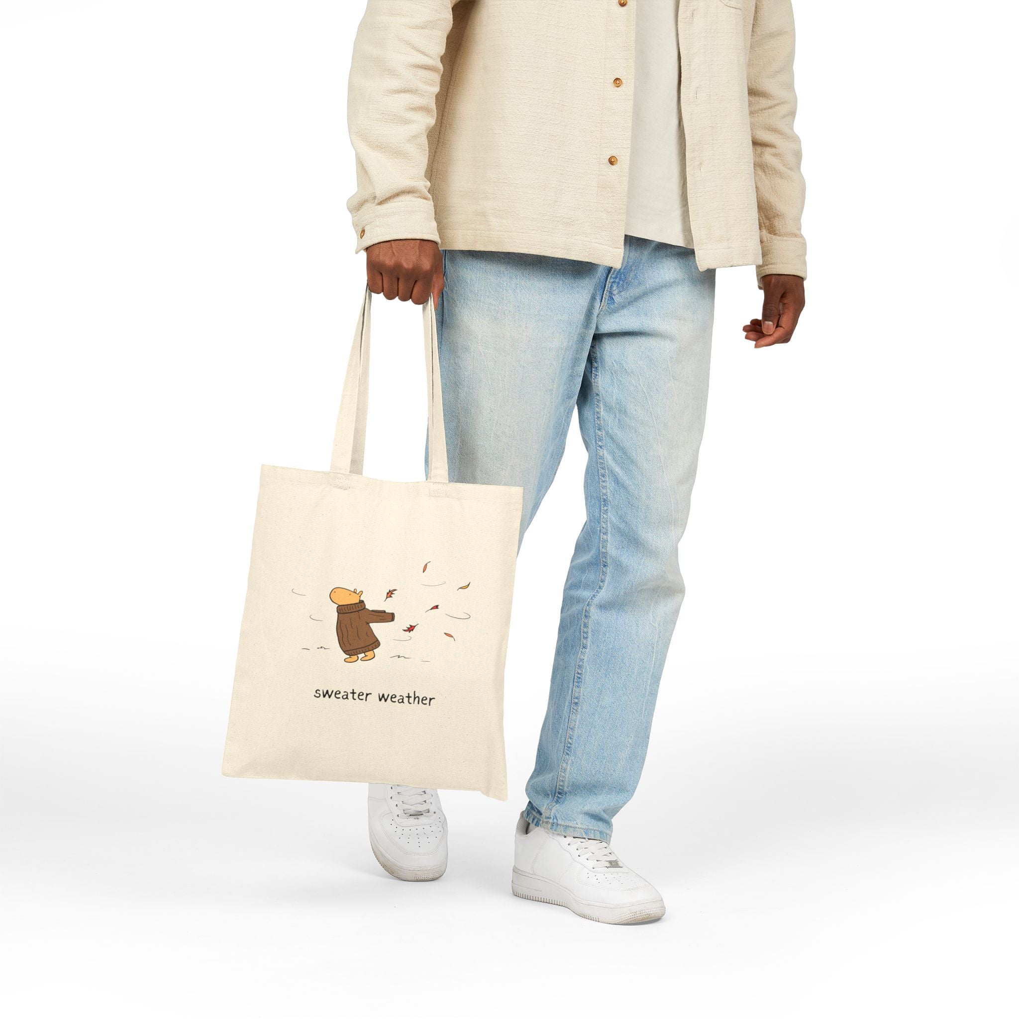 Sweater Weather Capybara Tote Bag