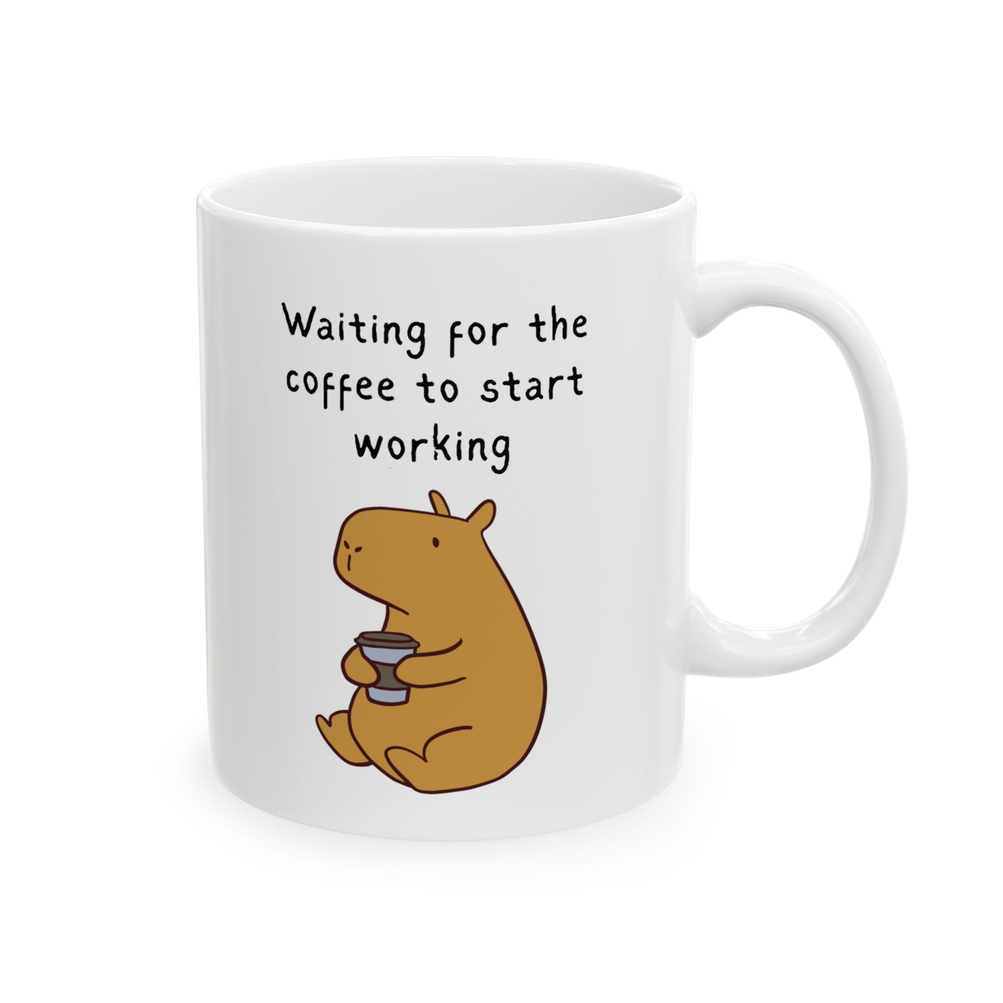 Waiting for the Coffee to Start Working Capybara Mug