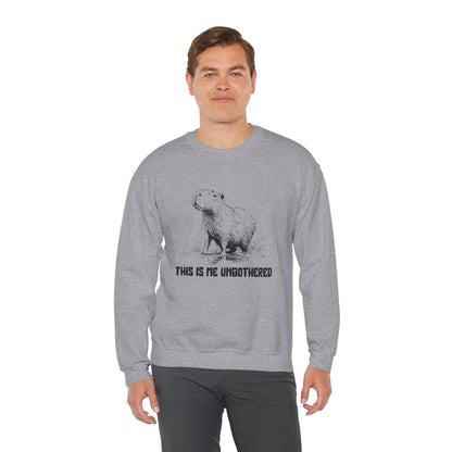 Unisex Capybara Sweatshirt - This Is Me Unbothered | Cozy Minimalist Crewneck