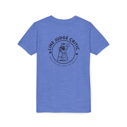 Kids Tennis Shirt – Funny Capybara Line Judge Tee – Double Sided Tee