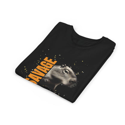 Personalized Streetwear Capybara 'Savage' Design - Youth Unisex Tee