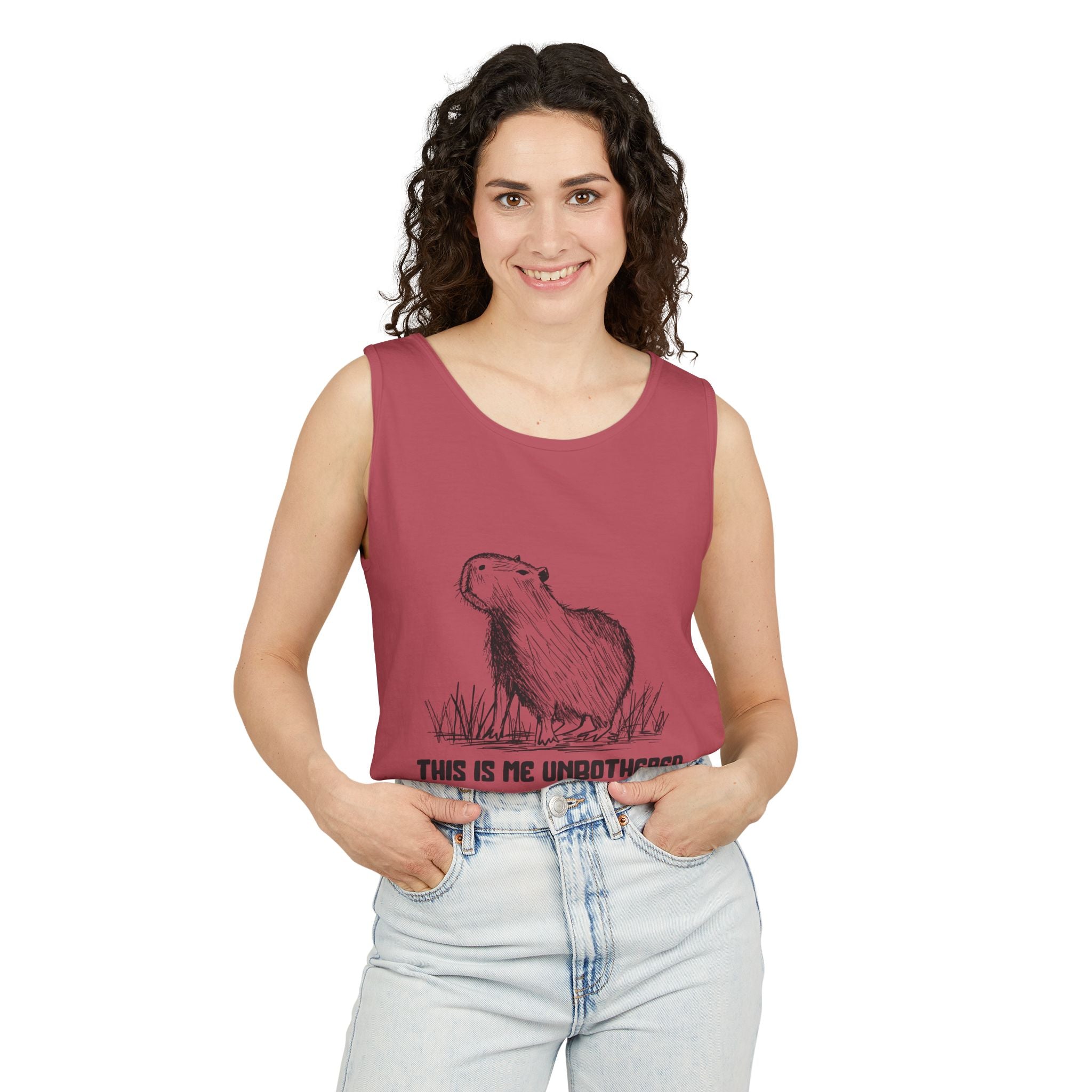 "This Is Me Unbothered" Funny Capybara Premium Comfort Colors Tank