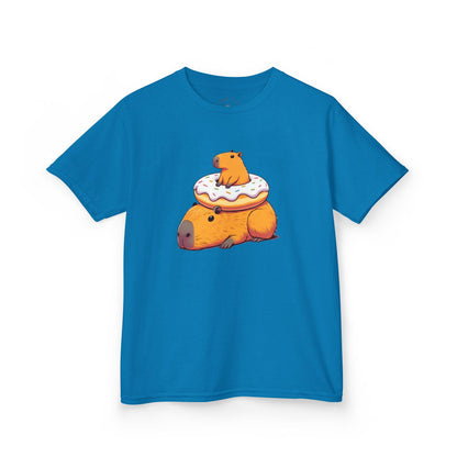 Kids Tee - Capybaras Stuck in Donut Funny Graphic Design