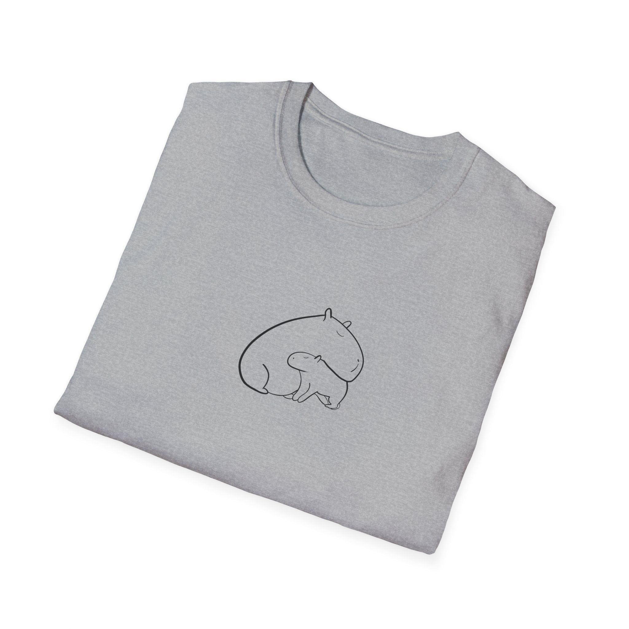 Capybara  Cuddles - Minimalist Softstyle Tee