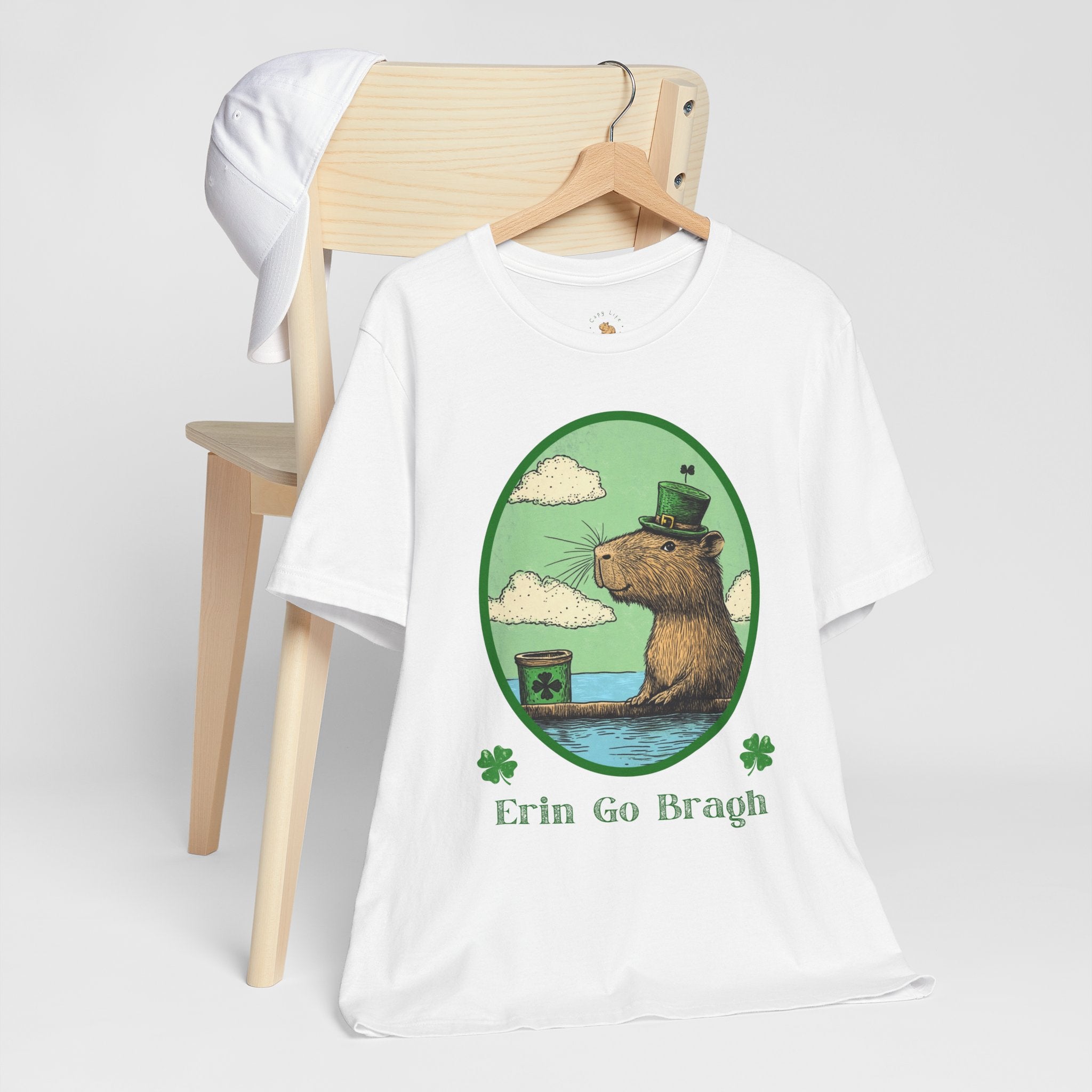 St Patrick's Day Erin Go Bragh Tee -  Capybara Swim Up Bar Unisex Jersey Short Sleeve Shirt