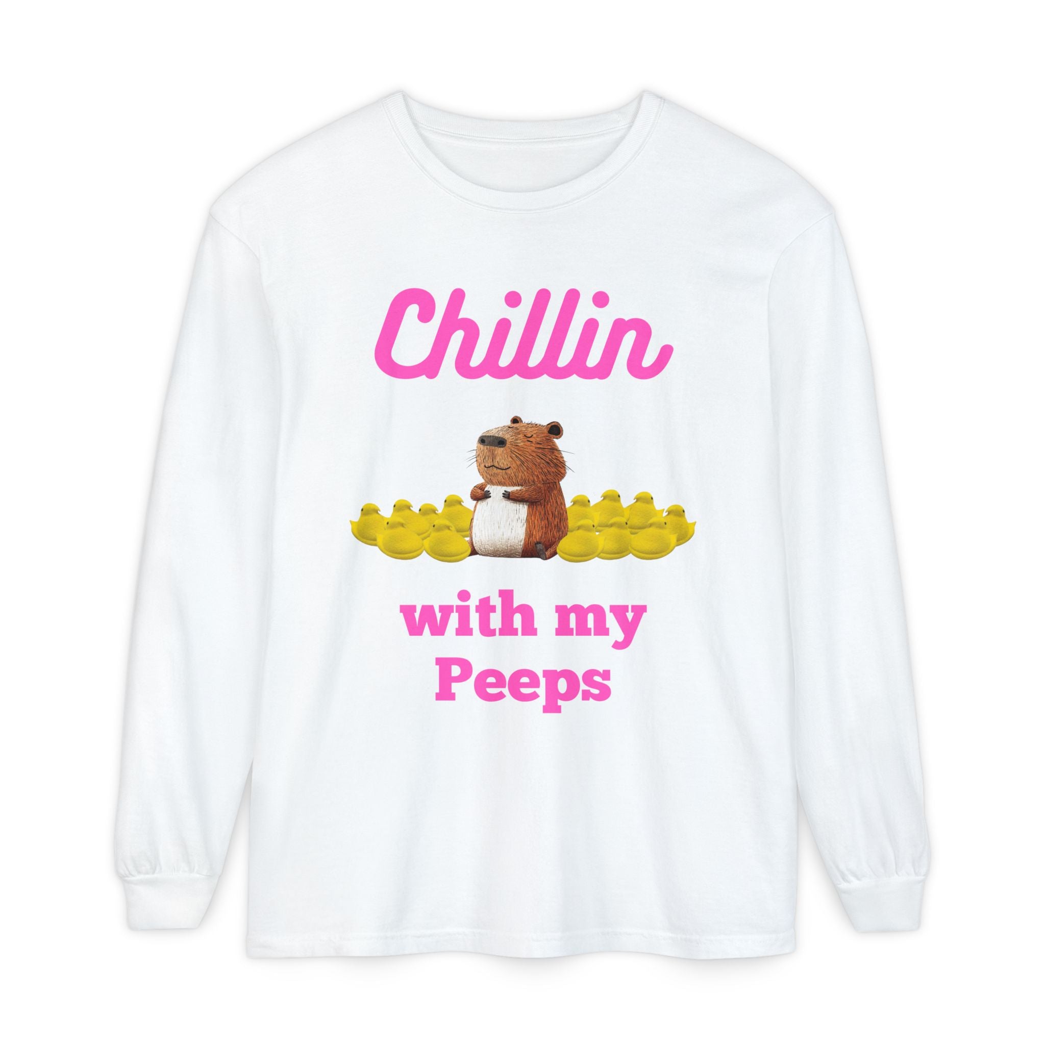 Chillin with My Peeps Marshemellows - Unisex Long Sleeve T-Shirt (ADULTS)