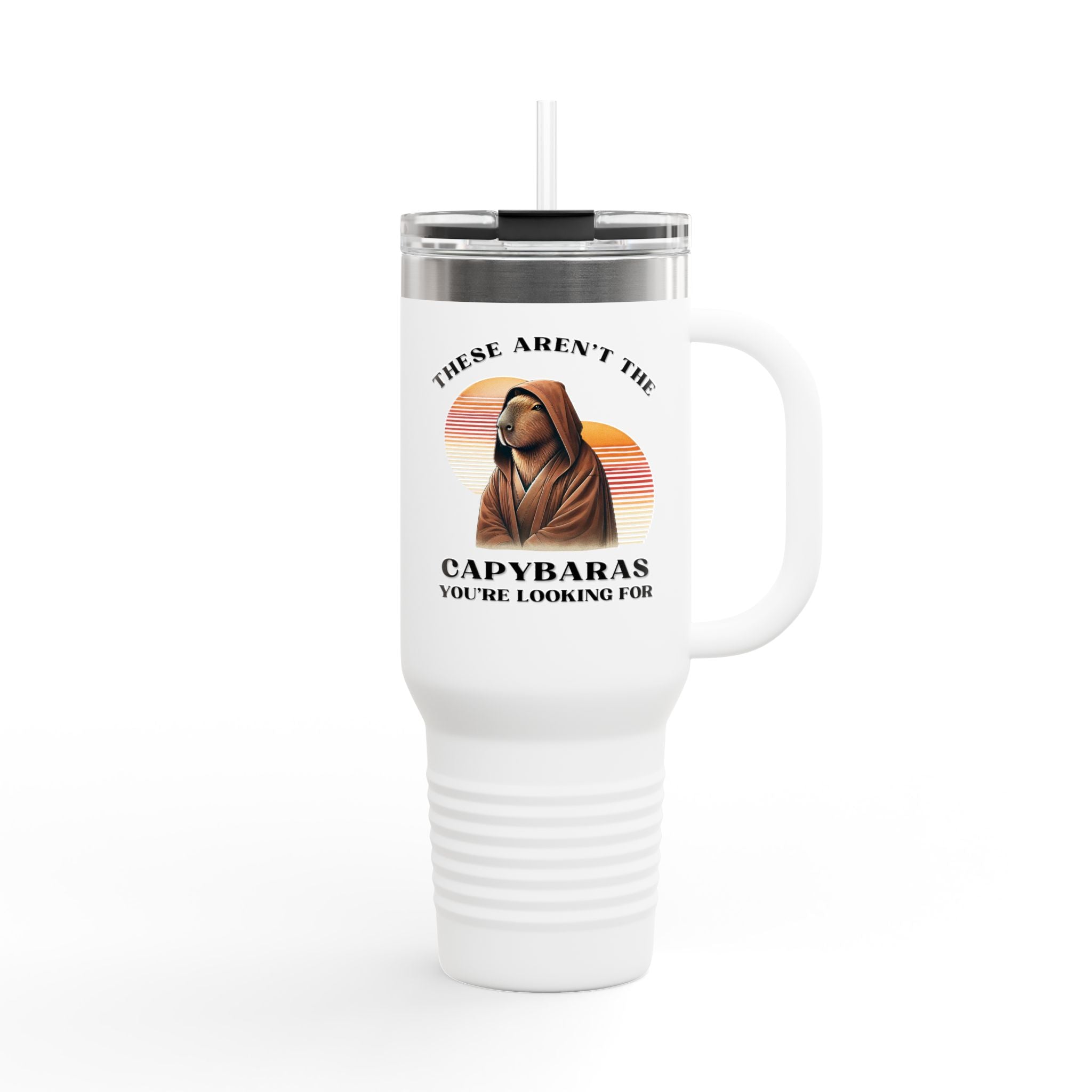 Funny Insulated Travel Mug, 40oz | Unique Gift for Coffee Lovers, Capybara Design, Travel Cup for Home, Work, Eco-Friendly Mug