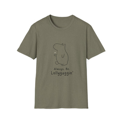 Funny Minimalist Tee - Always. Be. Lollygagin’. Capybara Shirt