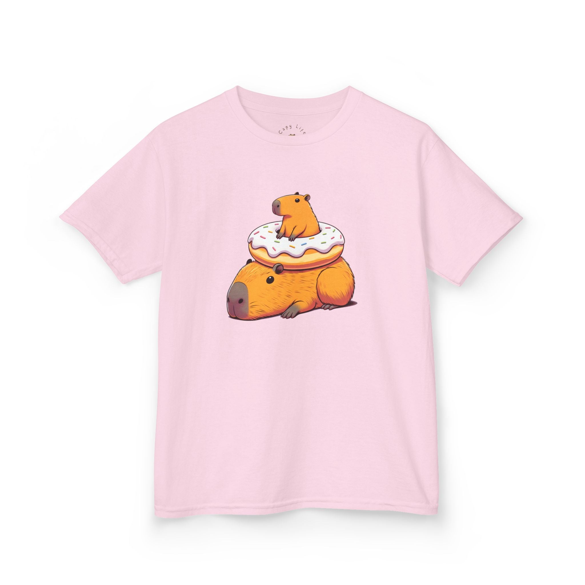 Kids Tee - Capybaras Stuck in Donut Funny Graphic Design