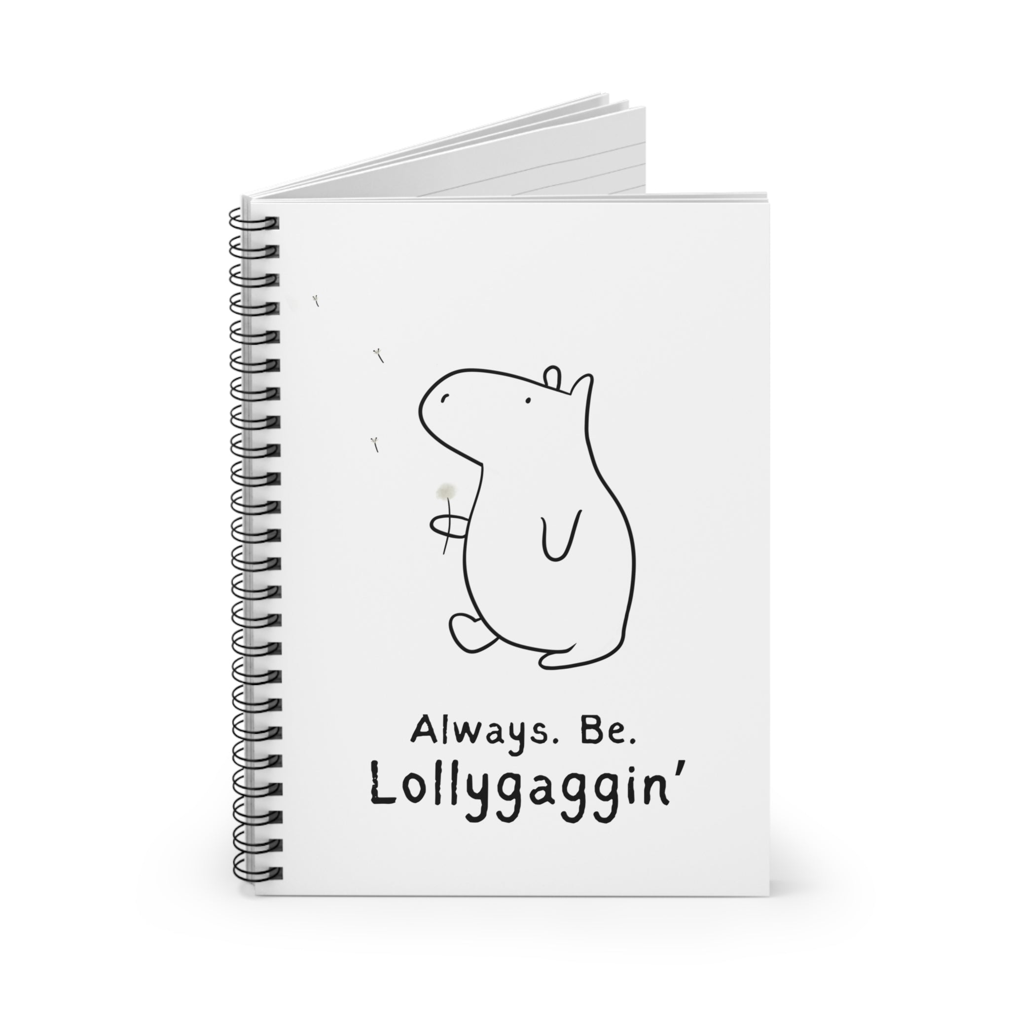 Minimalist Capybara Notebook – “Always Be Lollygaggin’” Journal