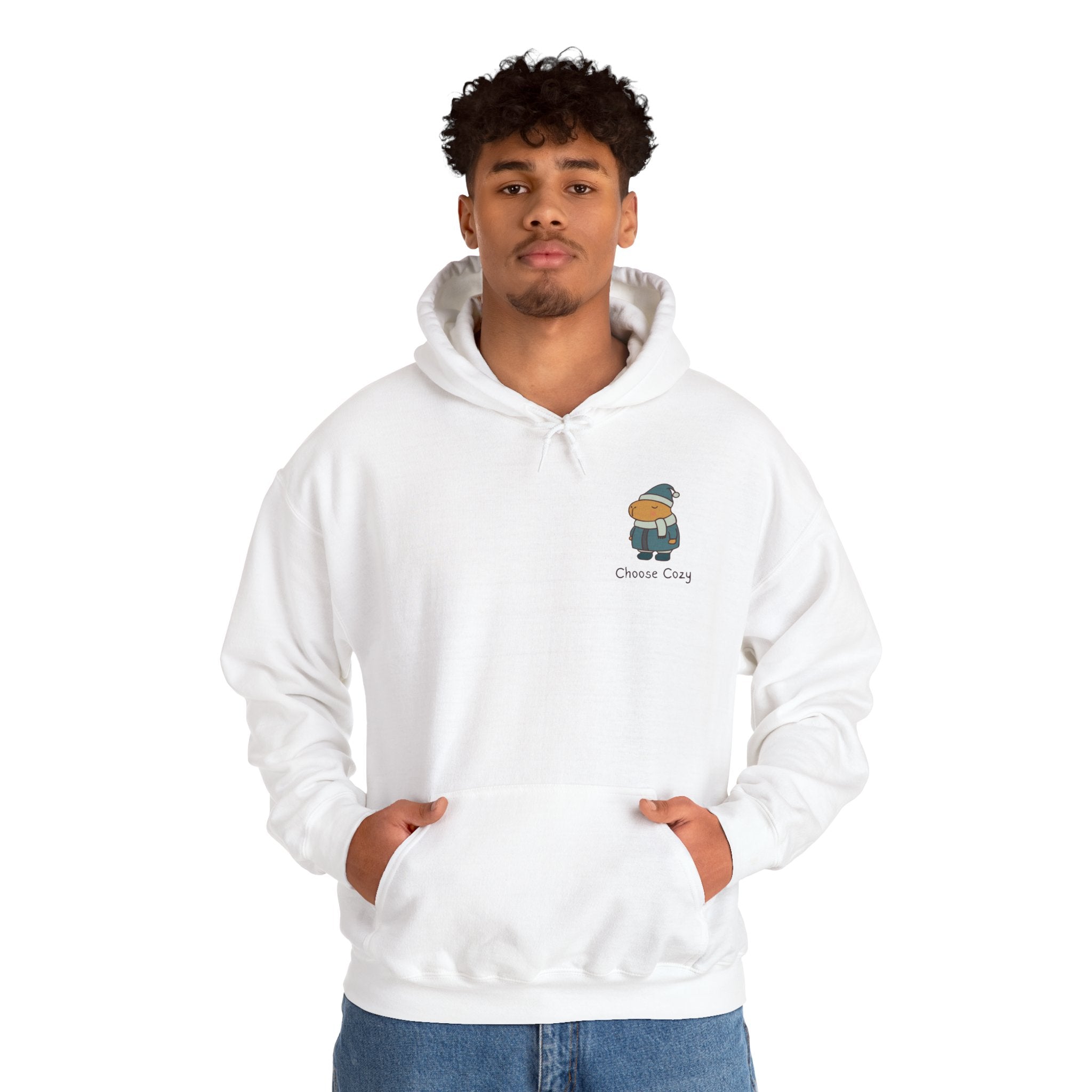 Choose Cozy Adult Capybara Hoodie – Minimal Winter Hoodie
