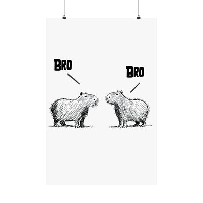 Bro – Funny Capybara Wall Art Print | Minimalist Animal Wall Art for Bedroom or Office