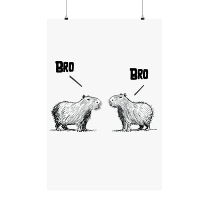 Bro – Funny Capybara Wall Art Print | Minimalist Animal Wall Art for Bedroom or Office