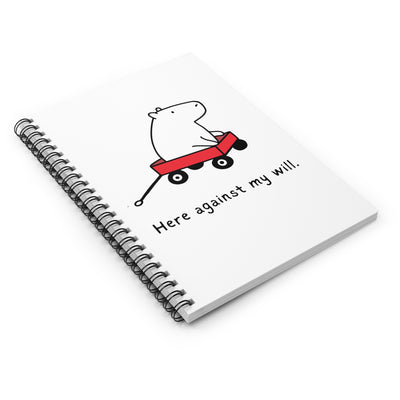 Funny Capybara Notebook – “Here Against My Will” Sarcastic Work Journal