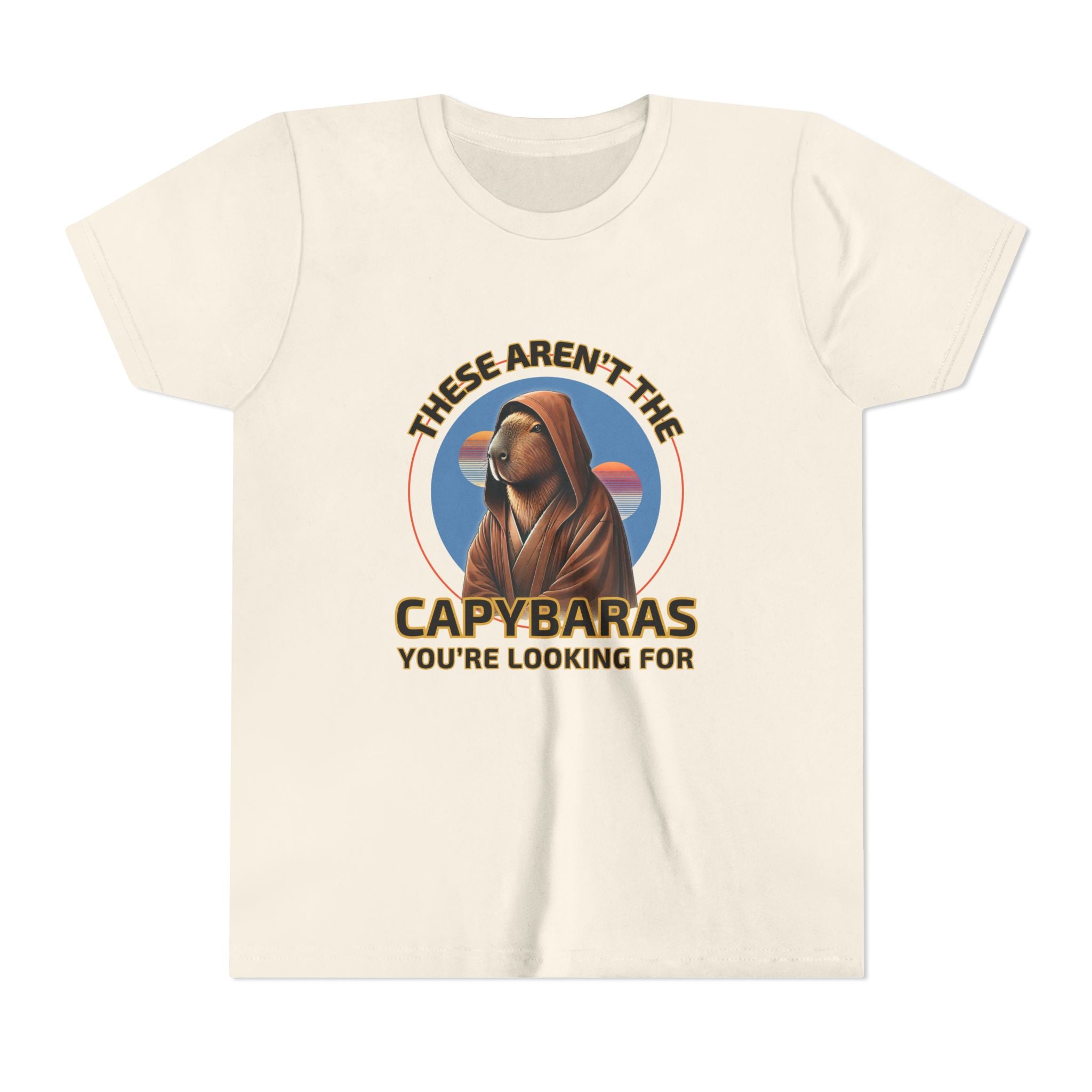 Star Wars Parody Shirt – These Aren’t the Capybaras You’re Looking For – Obi-Wan Capybara Tee – Funny Nerd Gift – Tatooine Suns Sci-Fi Shirt - Youth Unisex Tee