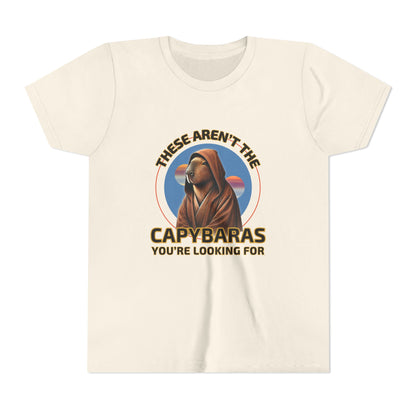 Star Wars Parody Shirt – These Aren’t the Capybaras You’re Looking For – Obi-Wan Capybara Tee – Funny Nerd Gift – Tatooine Suns Sci-Fi Shirt - Youth Unisex Tee