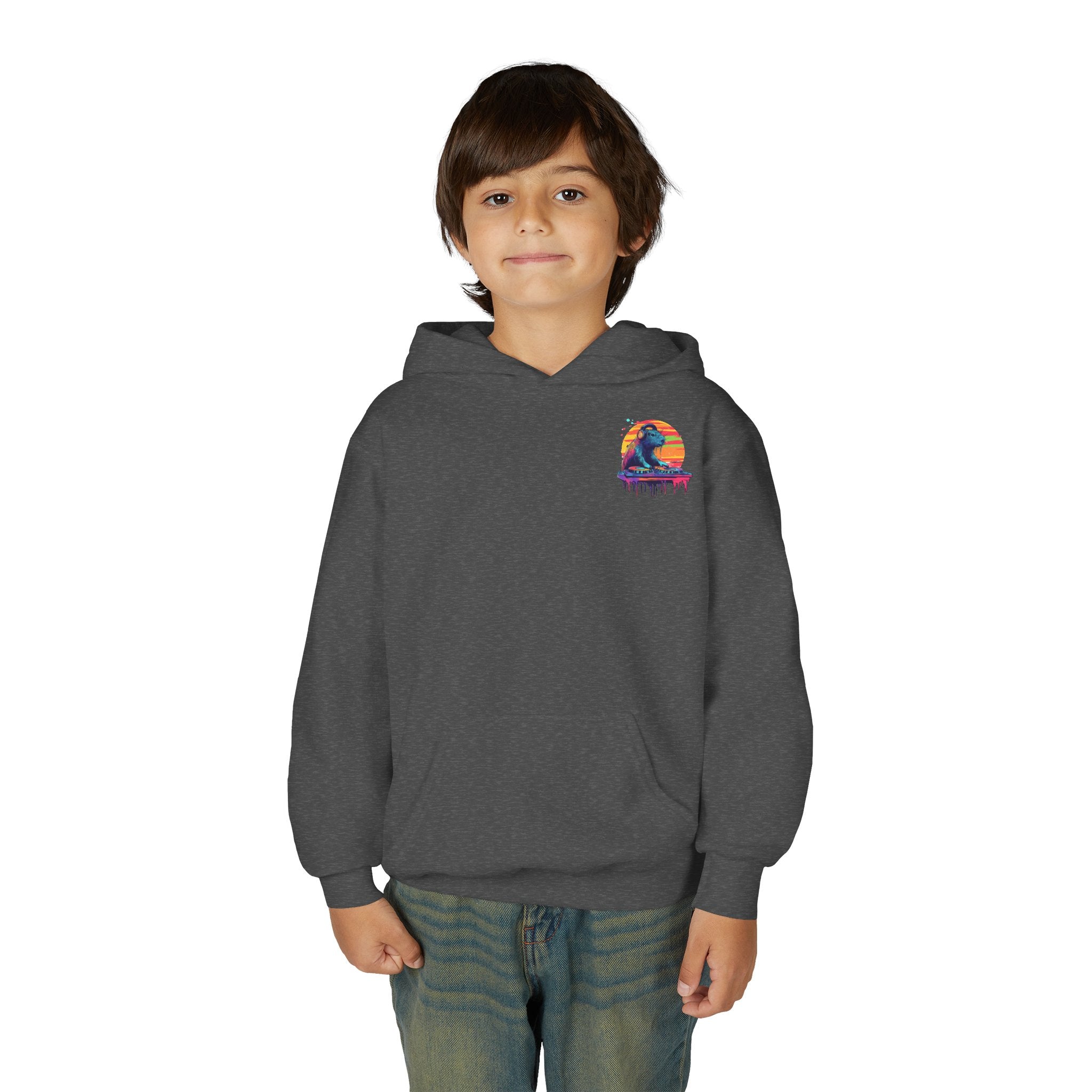 DJ Capybara Kids Hoodie | Music Lover Sweatshirt, Festival Vibes for Kids