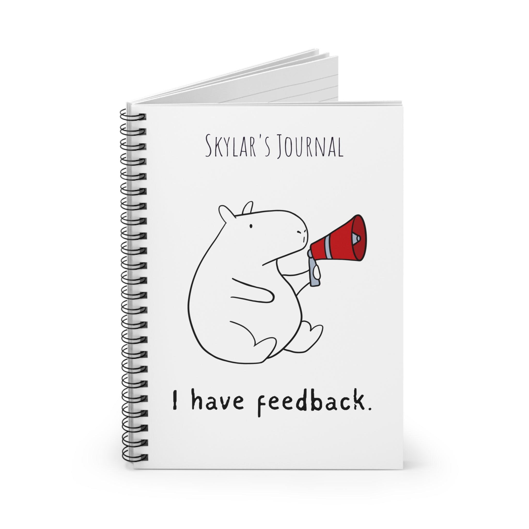 Personalized Capybara Notebook – Funny Custom Name Journal | I have feedback