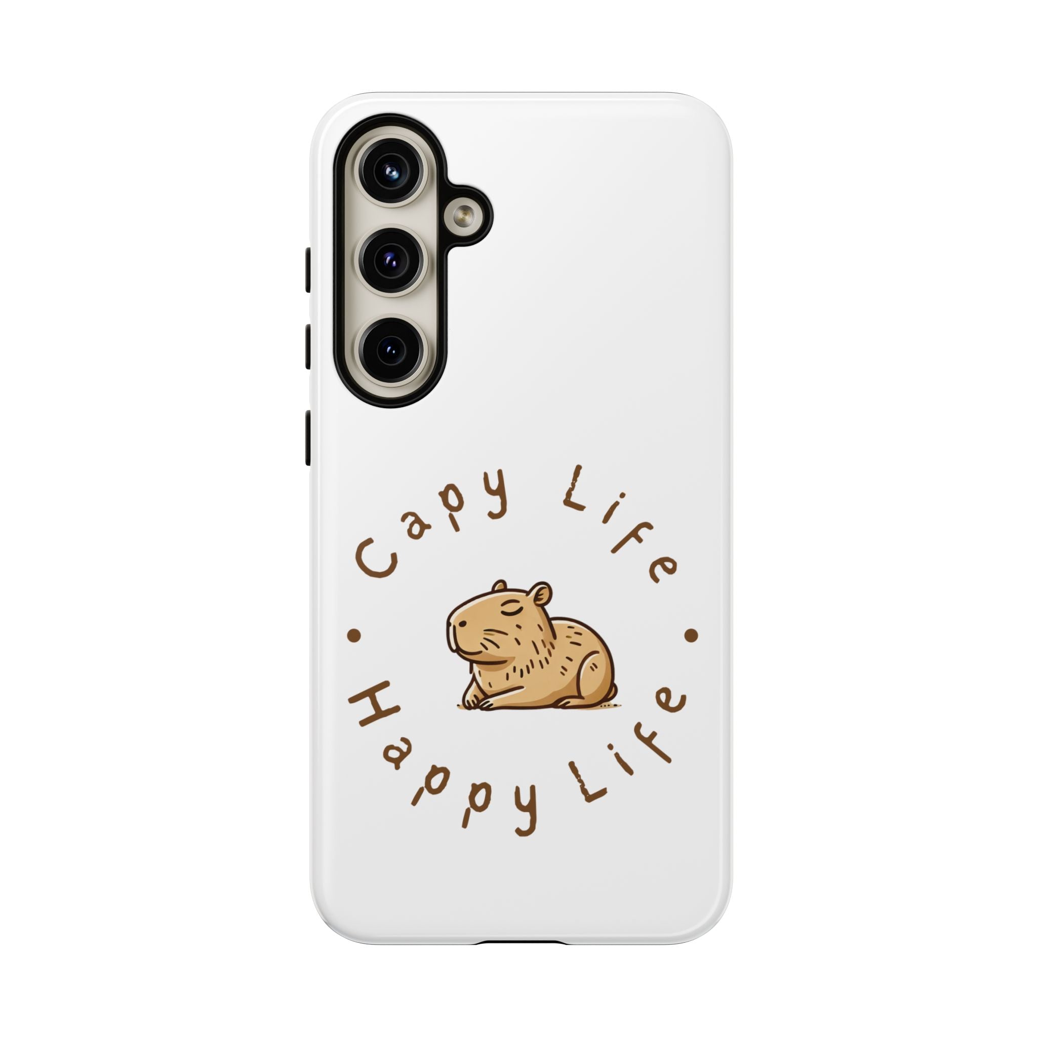 Capy Life Happy Life Signature Logo Phone Case