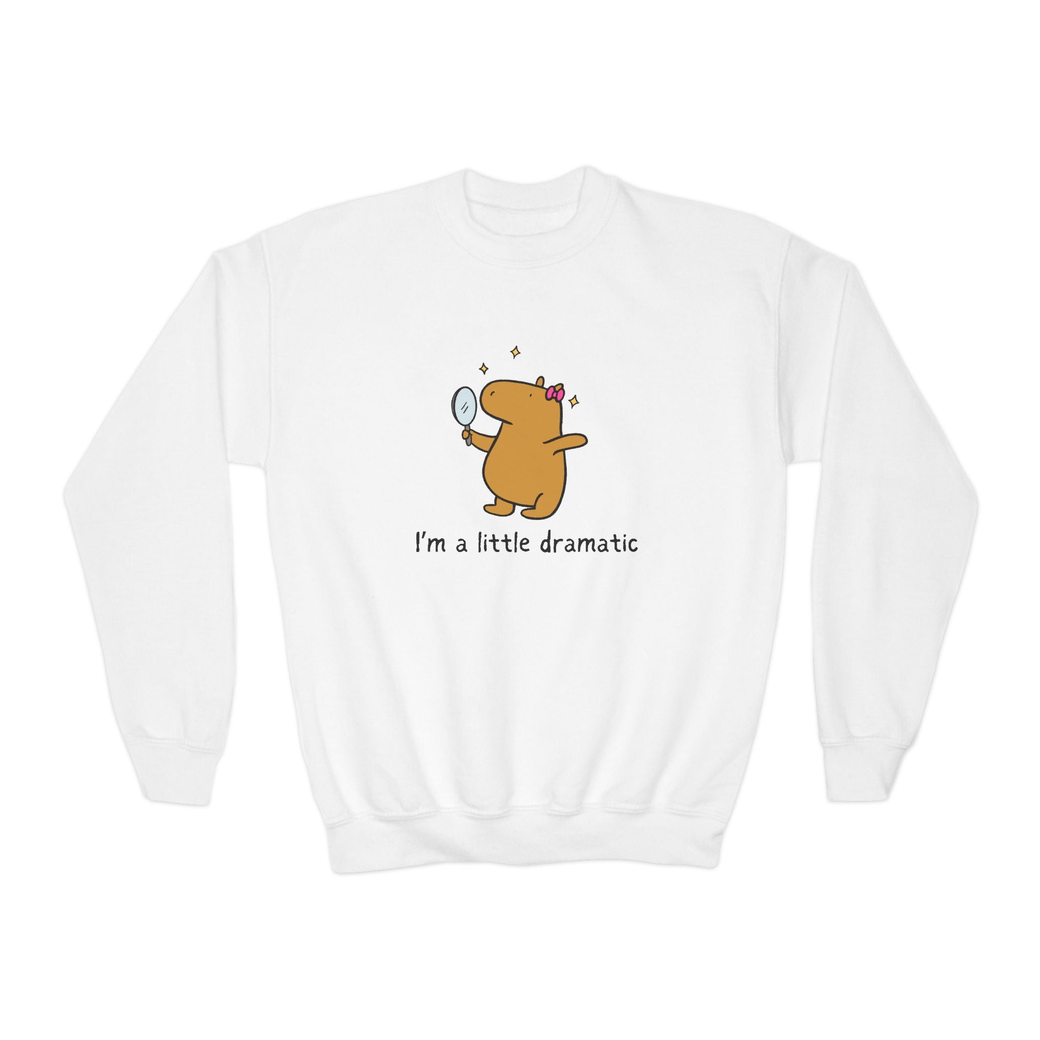 "I'm a little dramatic" Capybara Youth Crewneck Sweatshirt