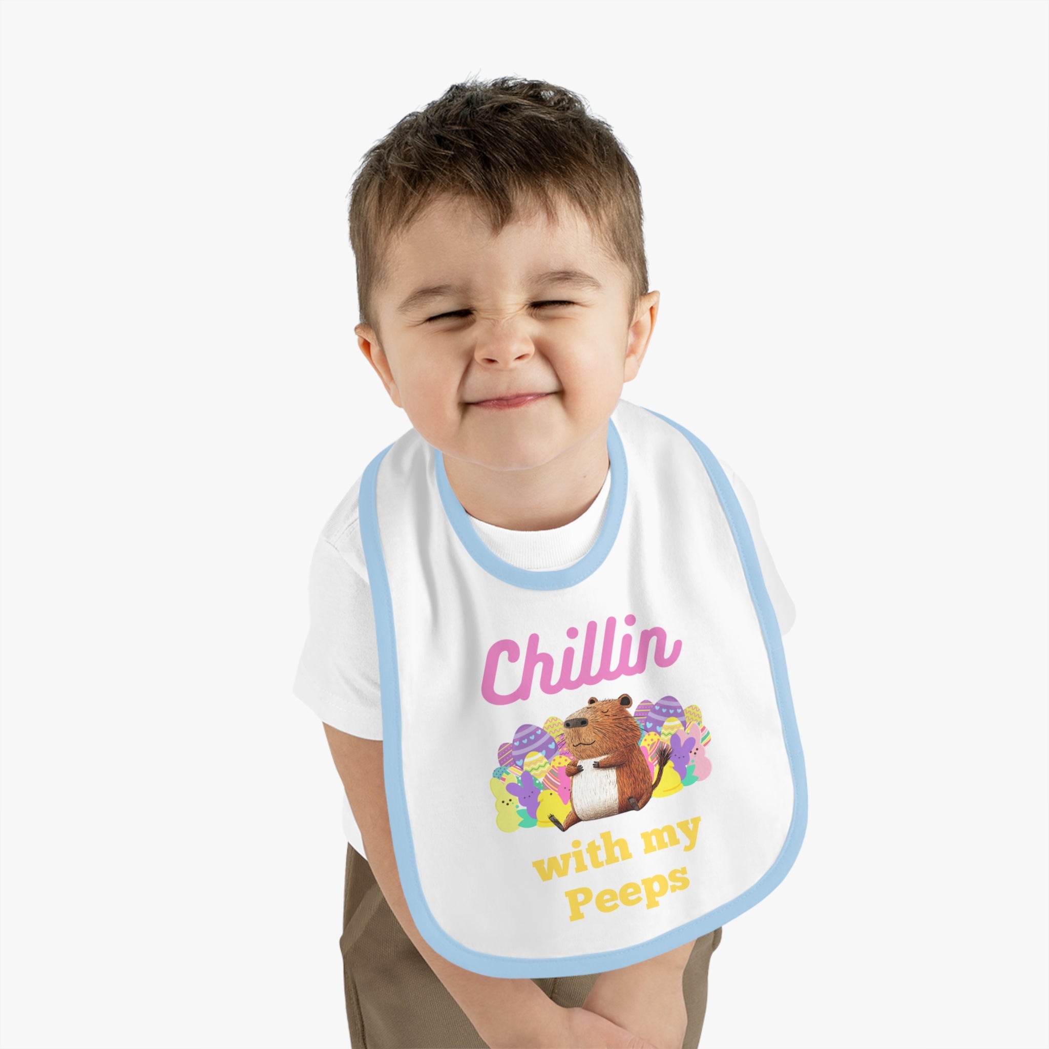 Cute Baby Bib - 'Chillin with my Peeps' Design