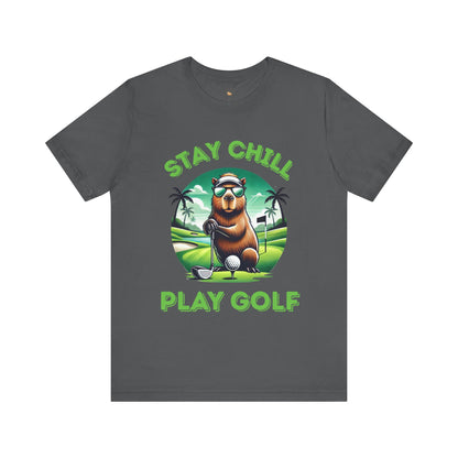 Stay Chill, Play Golf Art Deco Edition –  Unisex Jersey T-Shirt 🏌️‍♂️
