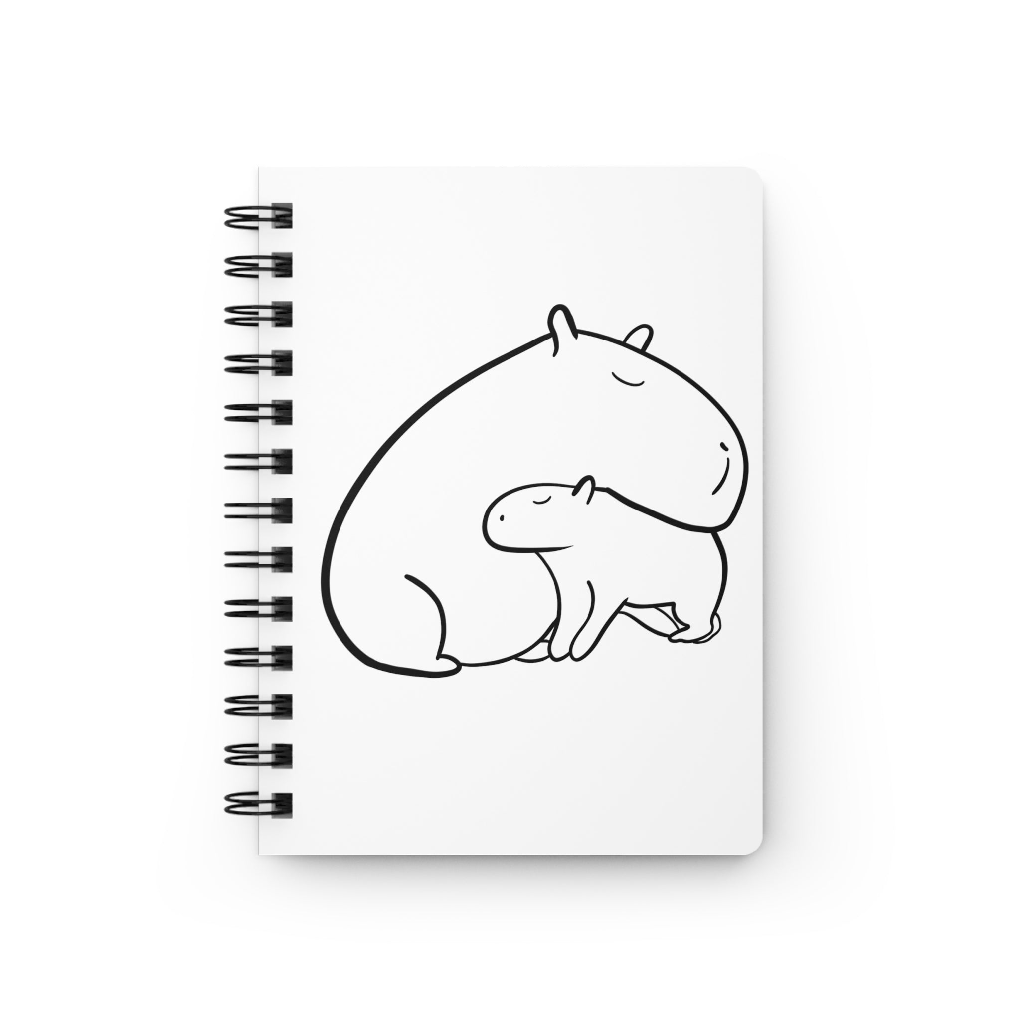 Capybara Cuddles Notebook – Cute Animal Spiral Journal