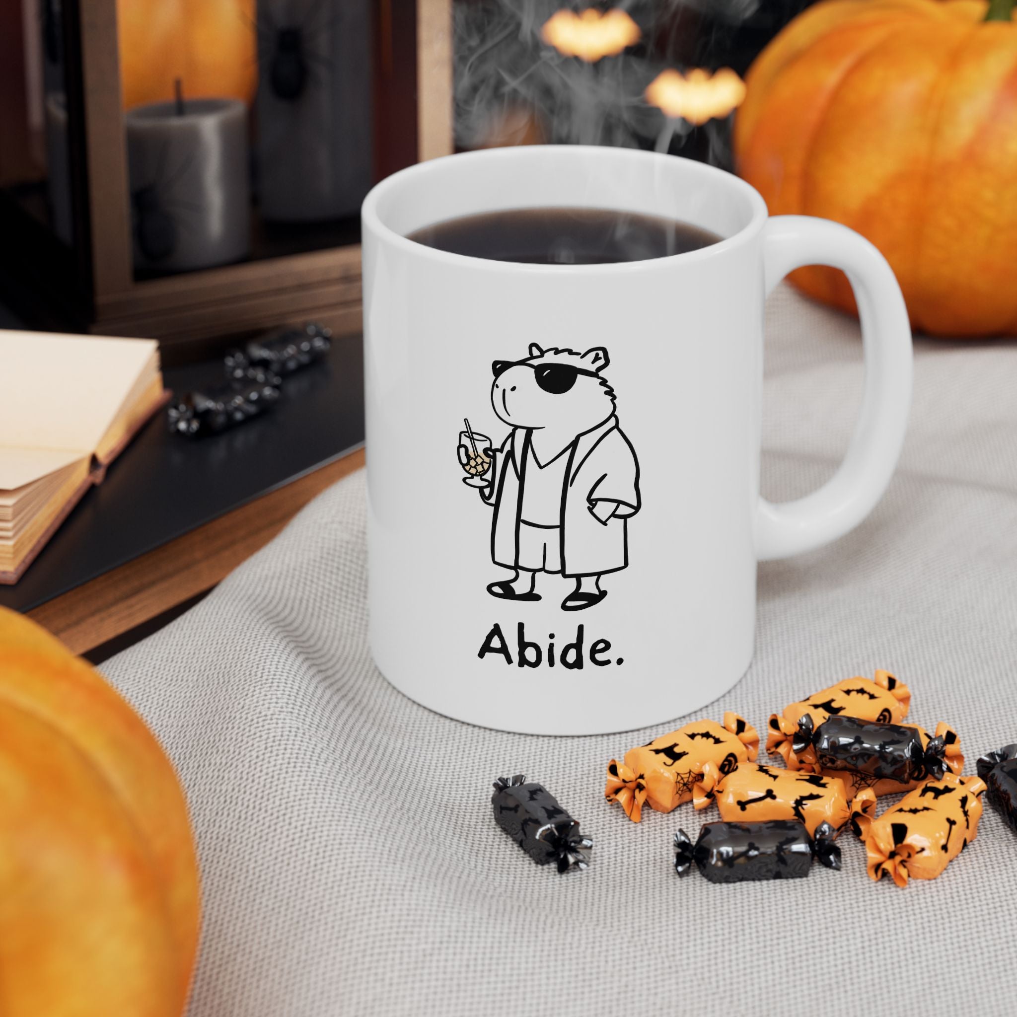 "Abide" Dude Capybara Coffee Mug