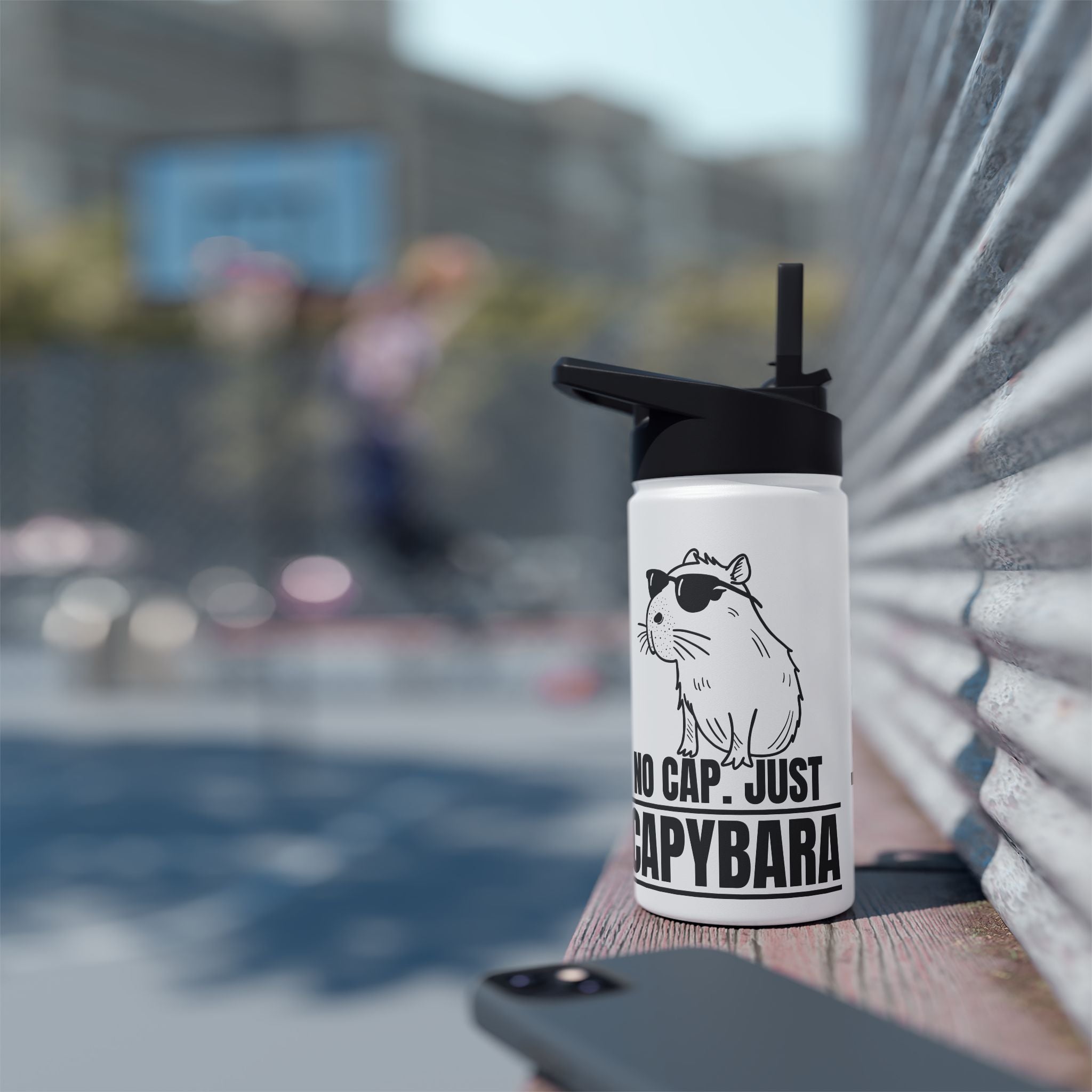 Personalized No Cap Just Capybara Water Bottle