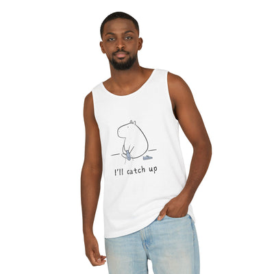 Funny Capybara Tank Top – “I'll Catch Up’” Premium Comfort Colors Tank