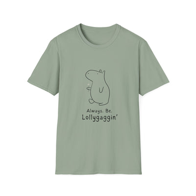 Funny Minimalist Tee - Always. Be. Lollygagin’. Capybara Shirt