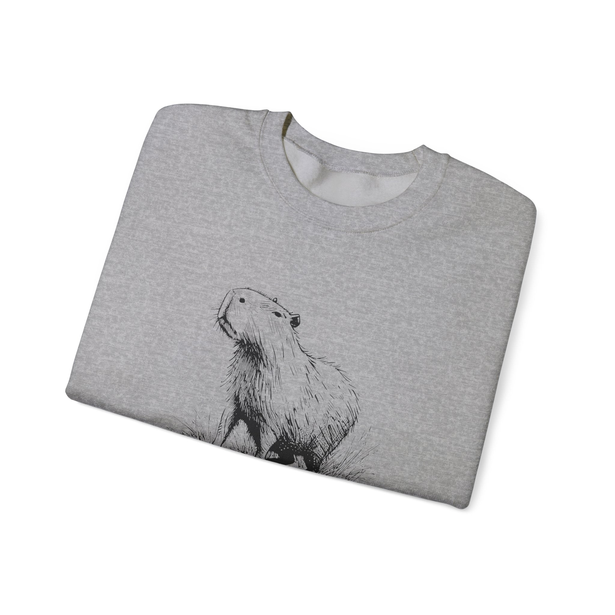 Unisex Capybara Sweatshirt - This Is Me Unbothered | Cozy Minimalist Crewneck