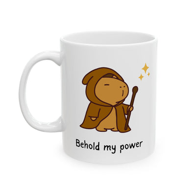 "Behold My Power" Capybara Wizard Coffee Mug