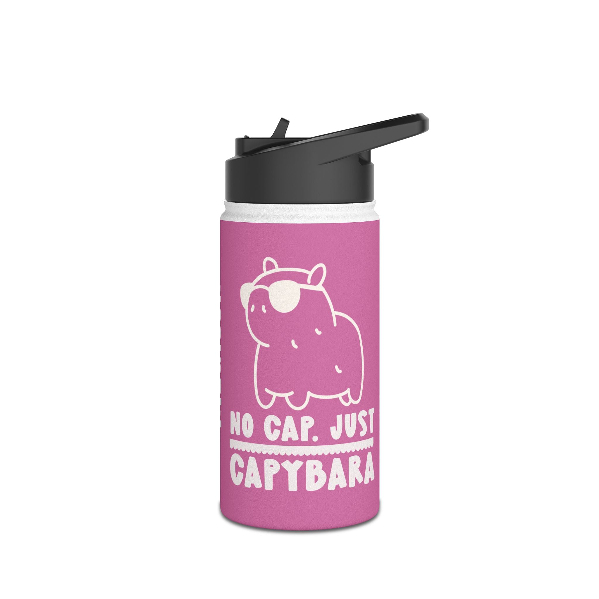 Personalized No Cap Just Capybara Kawaii Kids Water Bottle